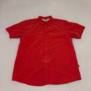 The North Face Mens Red Short Sleeve Button Up Hiking Shirt AJEF Large